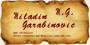 Miladin Garabinović vizit kartica